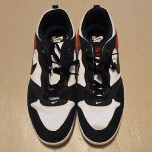 Nike Black White Red Low-Top Skate Sneakers